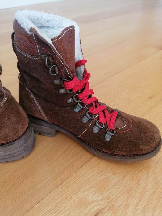 Botas Castanhas Camurça Forradas com Pêlo