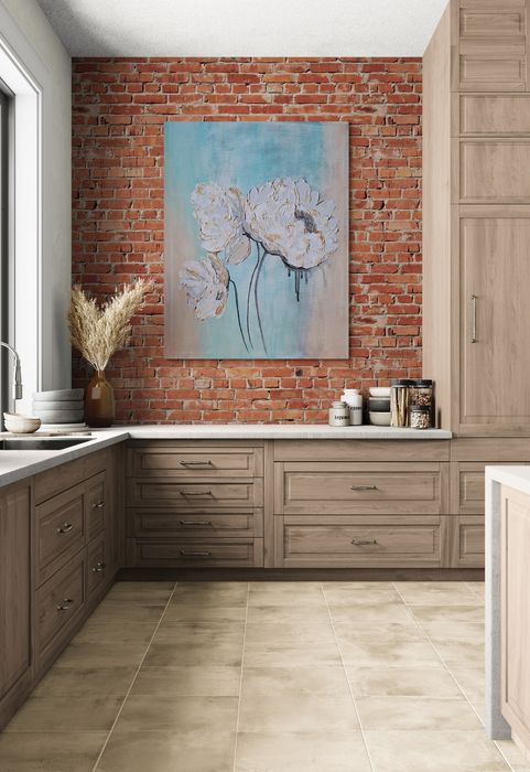 Obraz ręcznie malowany akrylami na płótnie Kwiaty 3d strukturalny