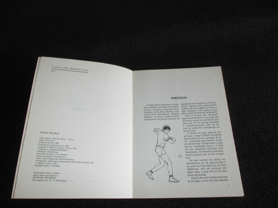 Livro Guia Prático do Ténis Simon Lee 1ª edição 1990