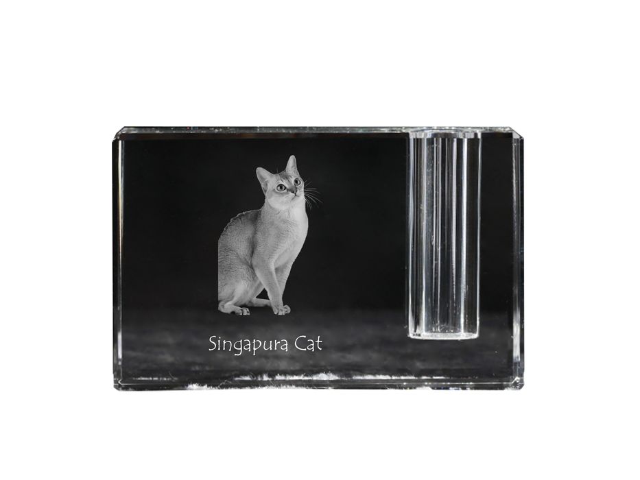 Kot singapurski penholder kryształowy z kotem Art-Dog