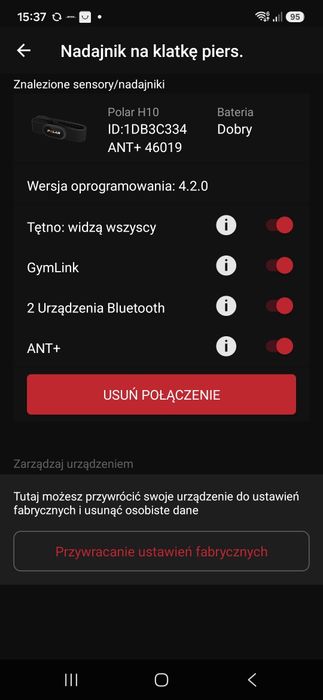 Opaska pulsometr polar h10 rozmiar M/XXL