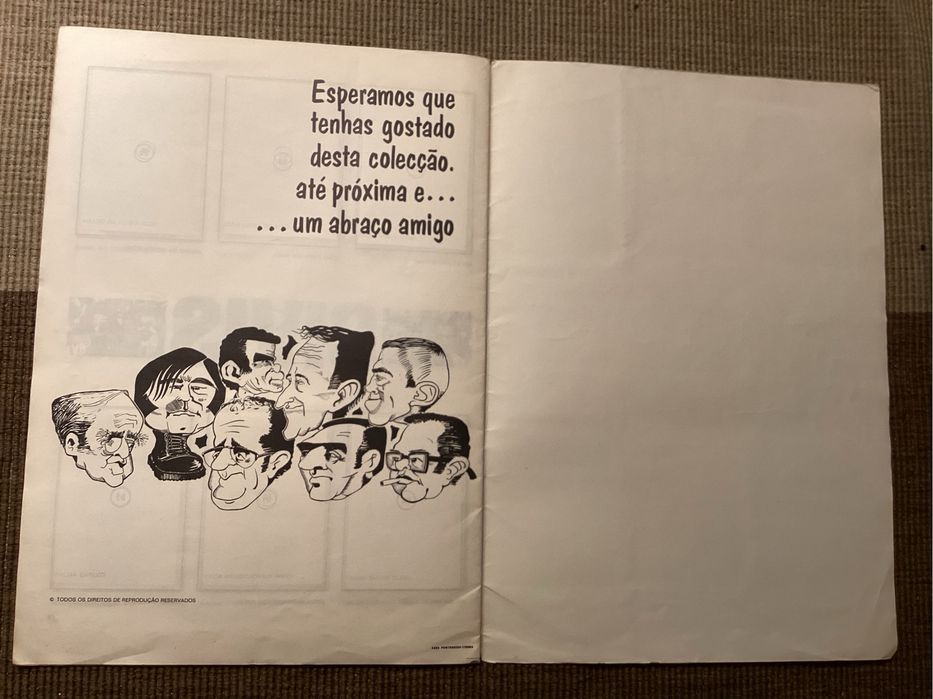 Caderneta de cromos GENTE DE QUEM SE FALA. Políticos 1974/75. Rara.