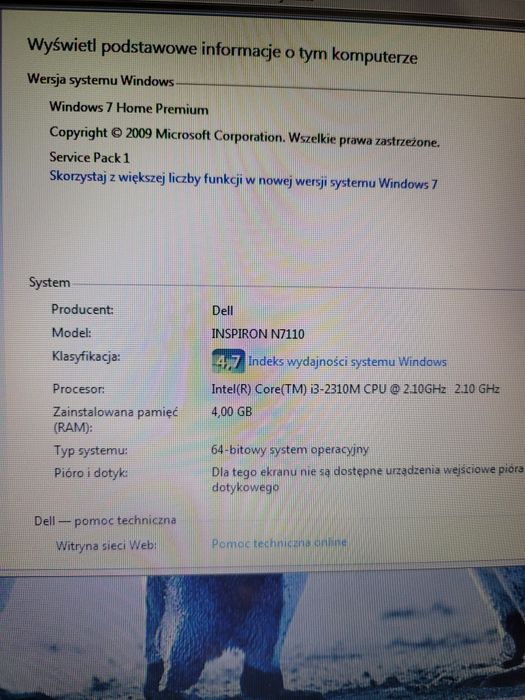 Laptop DELL Inspiron N7110 i3 4GB RAM