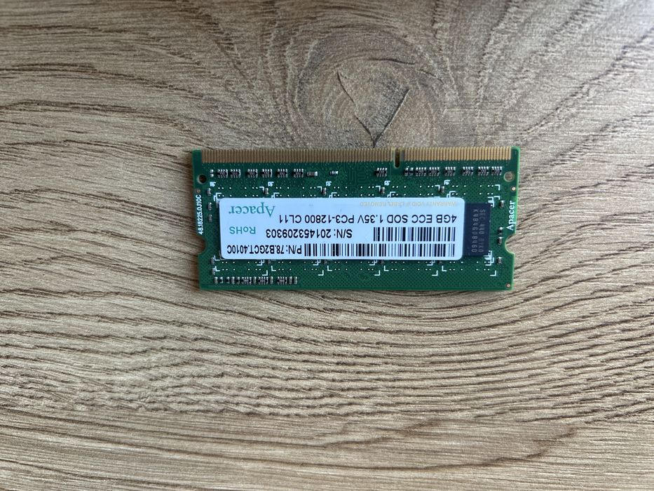 RAM DDR3 SO-DIM 4GB ECC 1.35V 12800 CL11 Apacer
