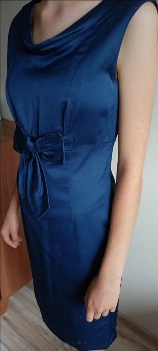 Wyjściowa, niebieska, letnia sukienka S Hera