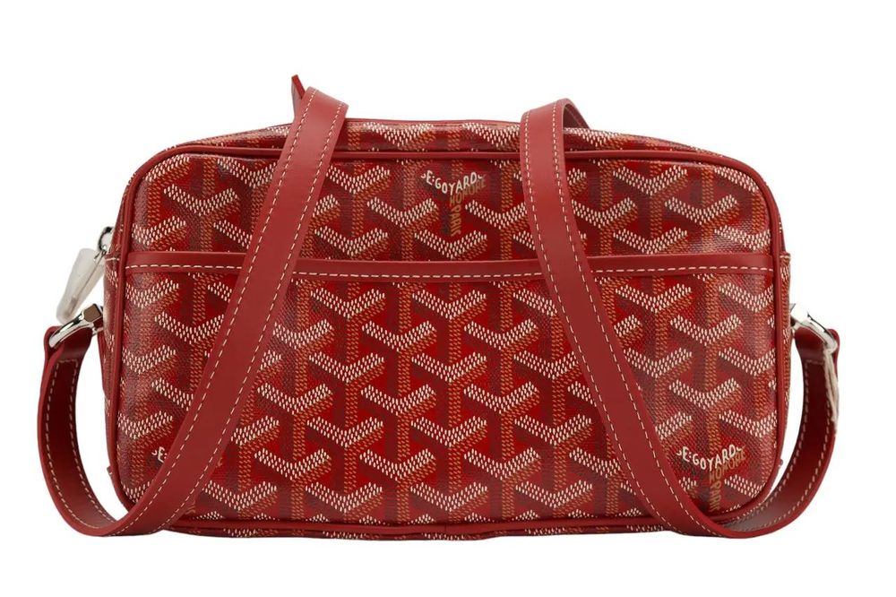 Преміальна сумка через плече Goyard у червоному кольорі.