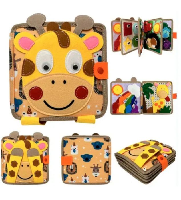 Розвиваюча книга з фетру з липучками бізібук бізіборд моя перша книжка