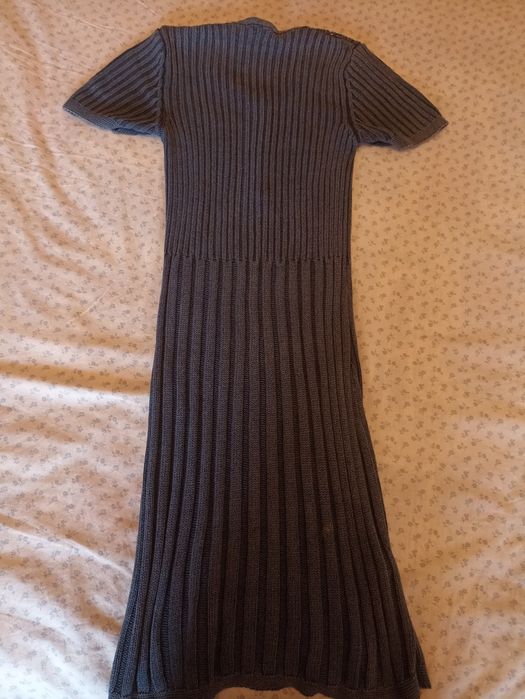 Vestido azul de linha da Mango