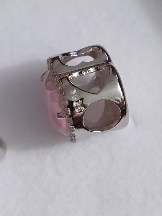 2x nowy charms miś i serce z opalem - srebro 925