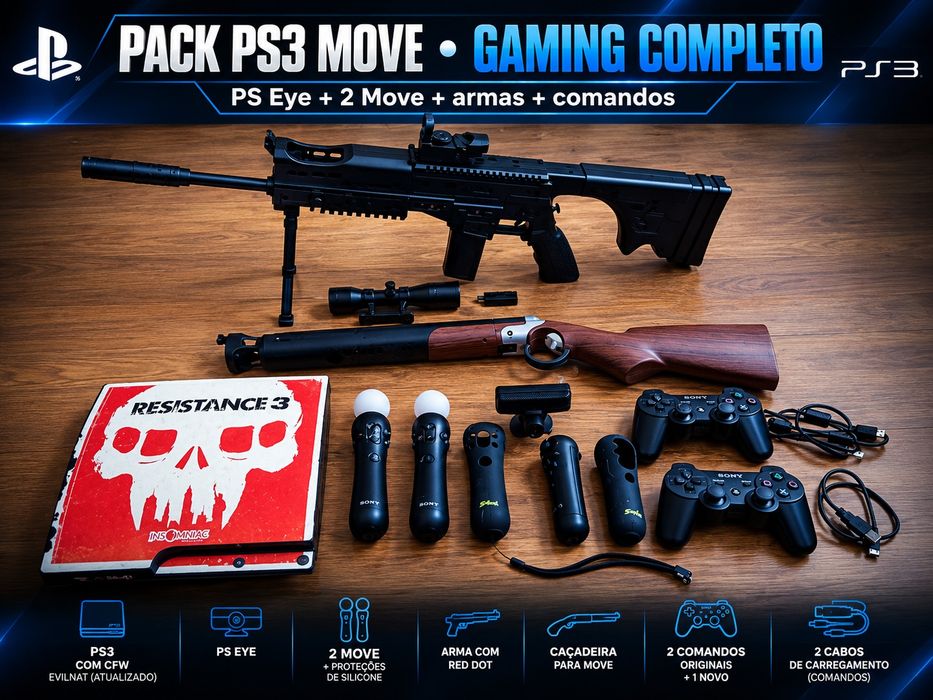 PS3 Desbloqueada CFW + MOVE + Câmara