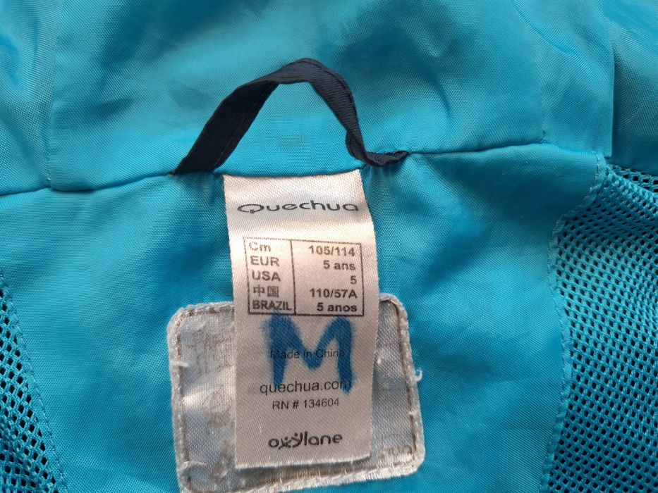 Kurtka Quechua 110 cm wiatrówka chłopięca