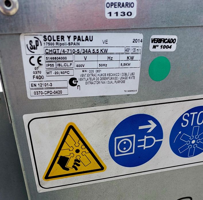 Ventilador extrator 31550 m3h estufas de pintura Ar fumos