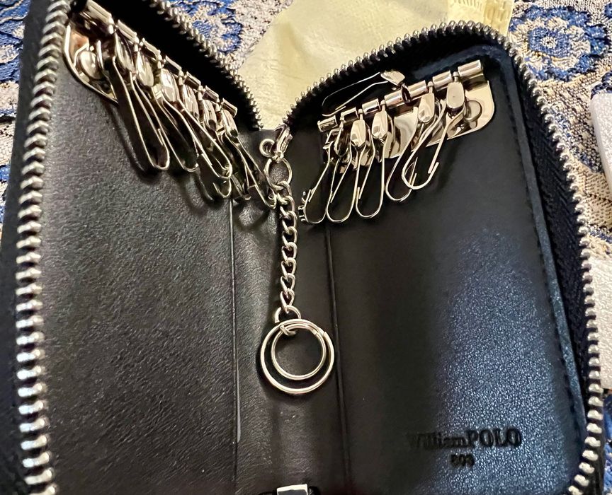 Official William POLO Leather Black Кожаная Шкіряна Ключница Чехол для Ключей Гаманець Портмоне