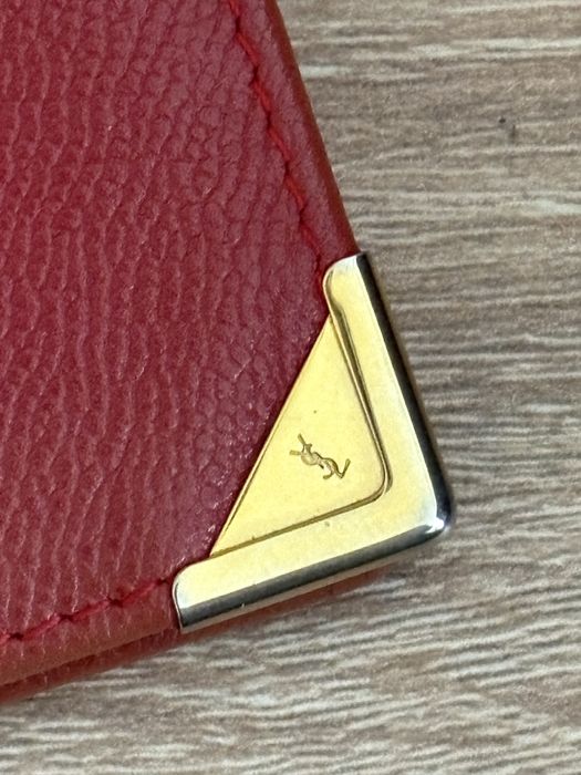 вінтажний червоний шкіряний гаманець Yves Saint Laurent
