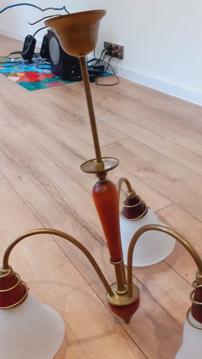 Żyrandol bardzo ładny z prl mosiężny