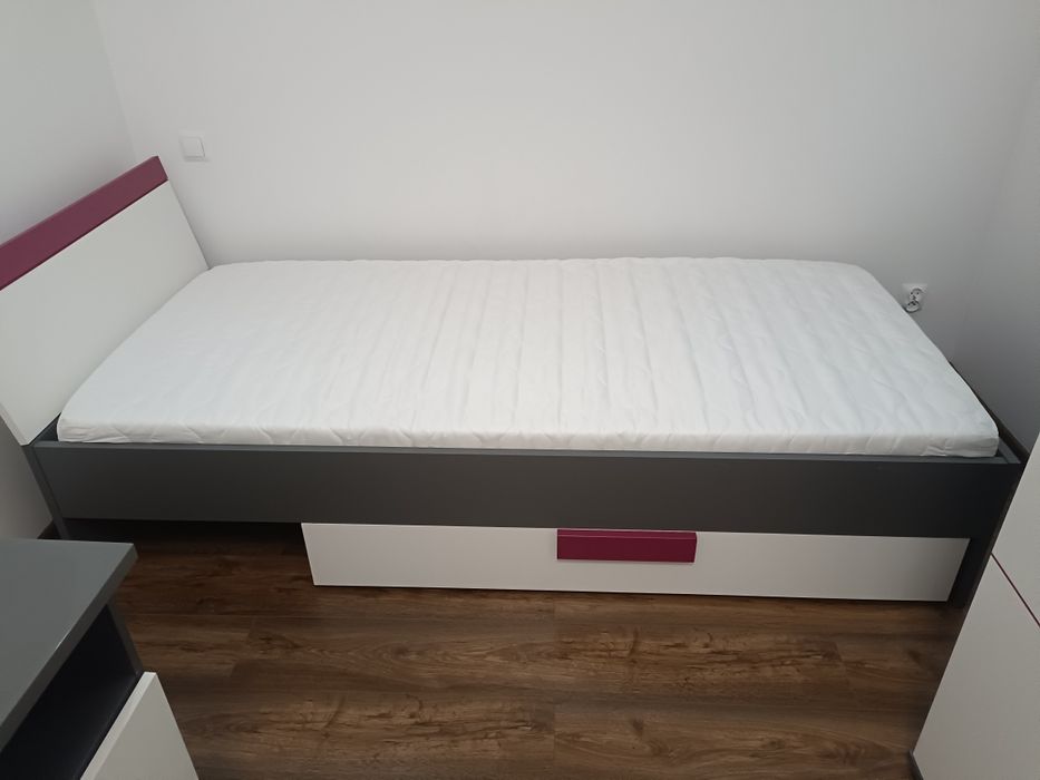 Zestaw mebli forte libelle do pokoju dziewczęcego młodzieżowe szaro-fi