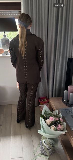 Garnitur Sunfere & Joanna Lace brąz wiazanie rozmiar S