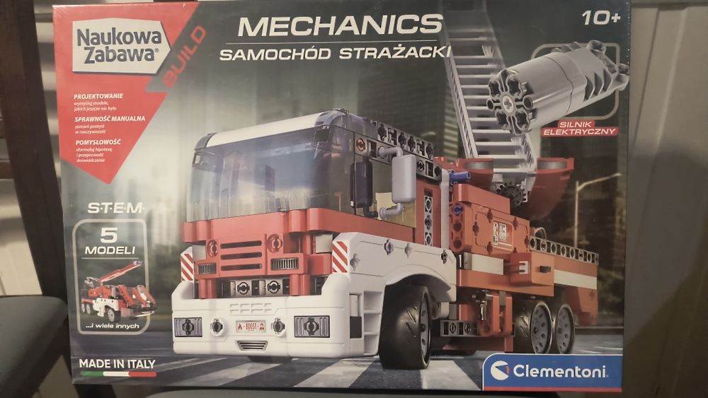 Wóz strażacki klocki Clementoni Mechanics