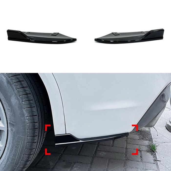 Лезвия накладки заднего бампера M-Performance BMW X3 G01 2018-2022 2шт ABS пластик черный глянец