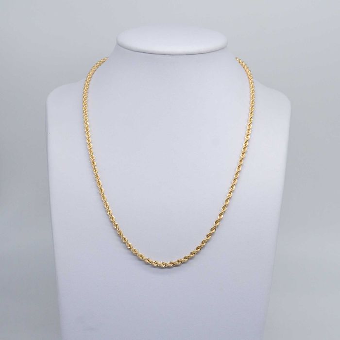 Złoty łańcuszek damski 585 8,24g 55cm Jasny Kordel Nowy WYSYŁKA GRATIS