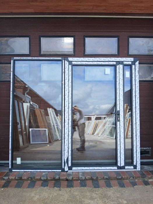 Nowe drzwi z witryną antracyt 240x210 szklana zabudowa DOWÓZ CAŁY KRAJ