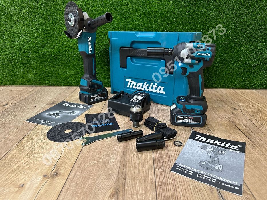 Набор 2/1 Makita Гайкокрут DTW500BL + Болгарка DGA504BL c 2акб 36V 8Ah