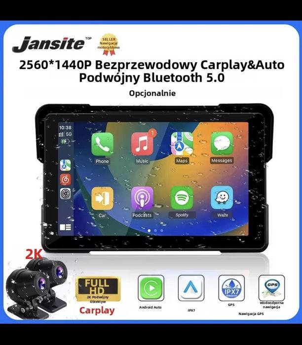 Carplay motocyklowy 7 cali