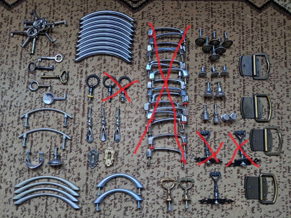 Uchwyty meblowe mosiężne PRL