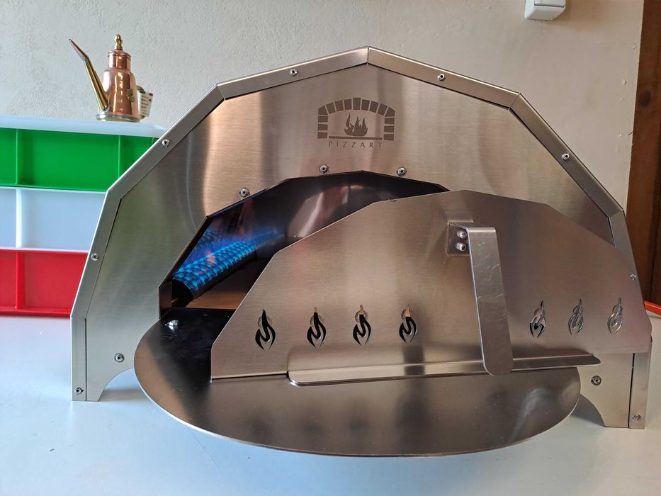 Piec do pizzy na gaz "Pizzart Inox"+ biscotto 40x 40 x 3 Made in Italy