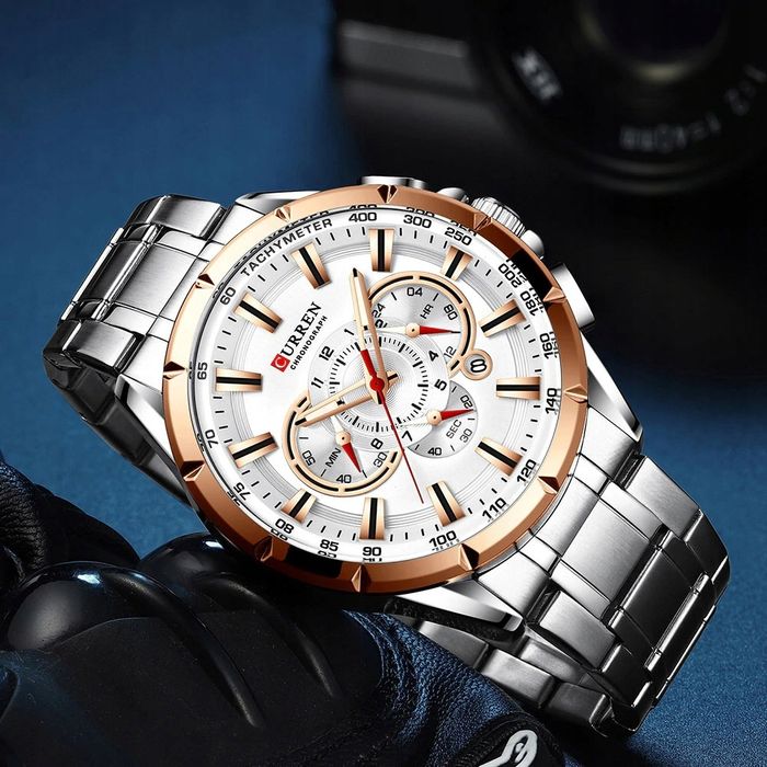 Zegarek Męski Curren Elegancki Chronograf Datownik