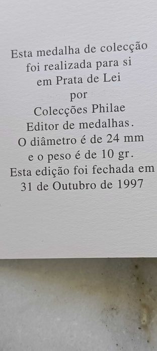 medalha prata coleção colecionador Lady Diana 1997