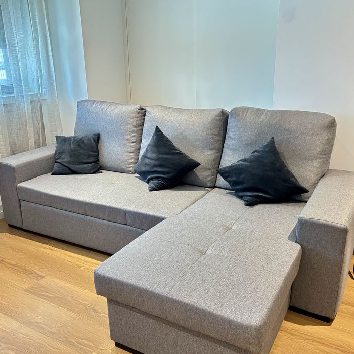 Sofá cama, com 3 lugares, novo, com menos de seis meses