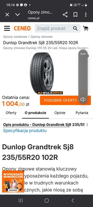 opony dunlop Sj8 7.5mm  235/55R20