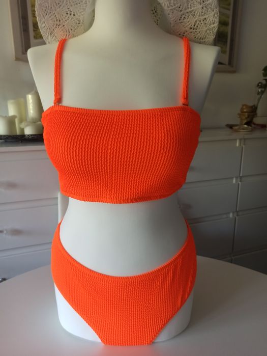 Kostium dwuczęściowy, bikini pomarańcz neon, roz L