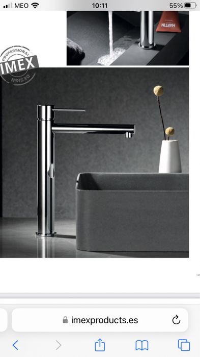 Torneira monocomando  de lavatório alta de bica comprida IMEX MILOS