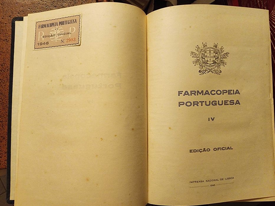 Farmacopeia Portuguesa (Quarta) Edição Oficial - 1946