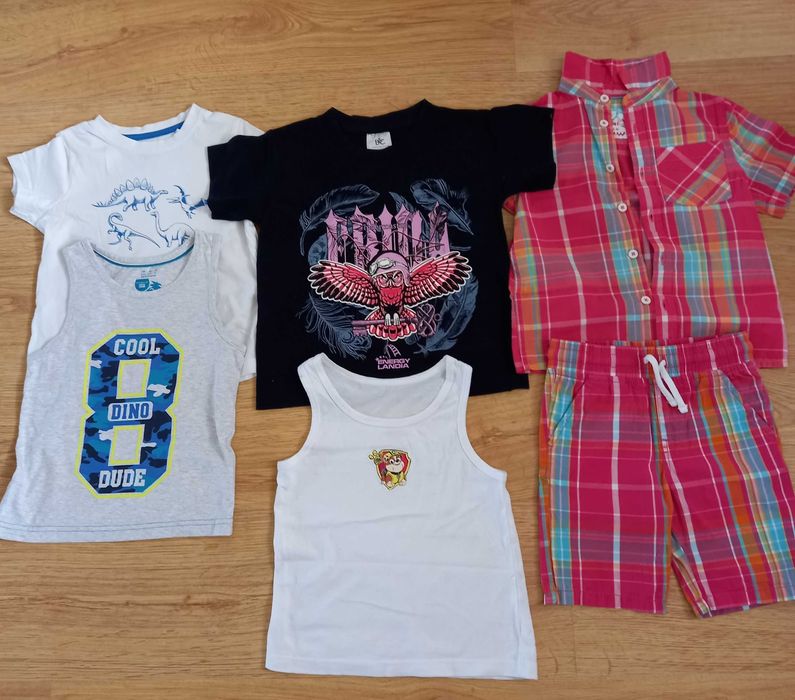 Koszulki dziecięce spodenki zestaw 9 sztuk r. 98