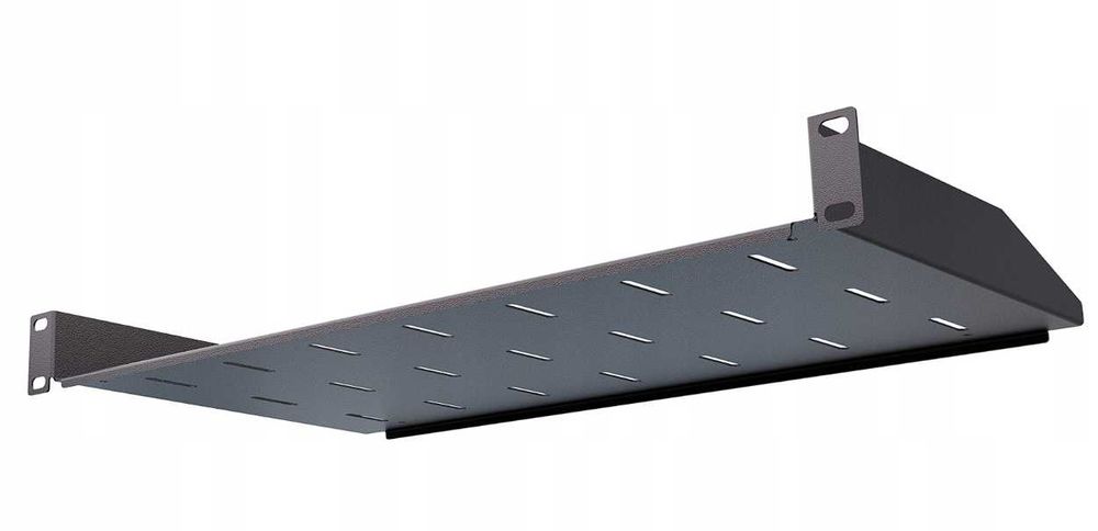 Półka RACK Eco stała czarna 19" 1U 250 mm Perforowana jakość StalFlex