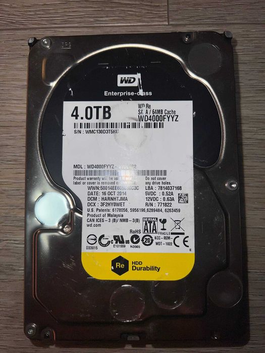 Жорсткий диск WD4000FYYZ 4Tb