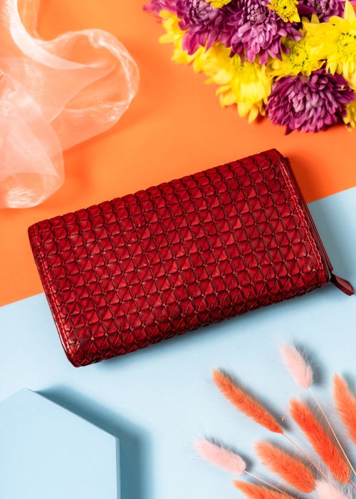 portfel damski skórzany r-n22-zpt-7323 red