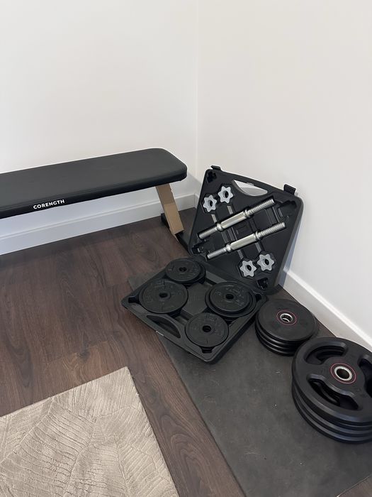 Ławeczka skladana + Hantle + Obciążenie