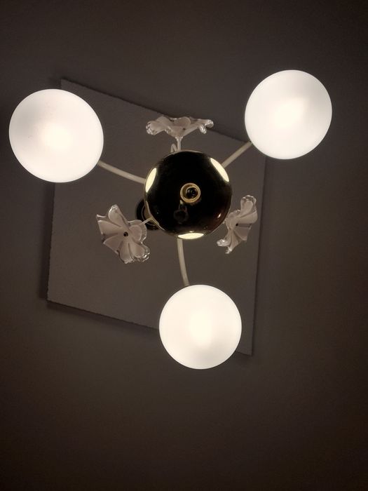 Lampa sufitowa 3-ramienna biało-złota E14