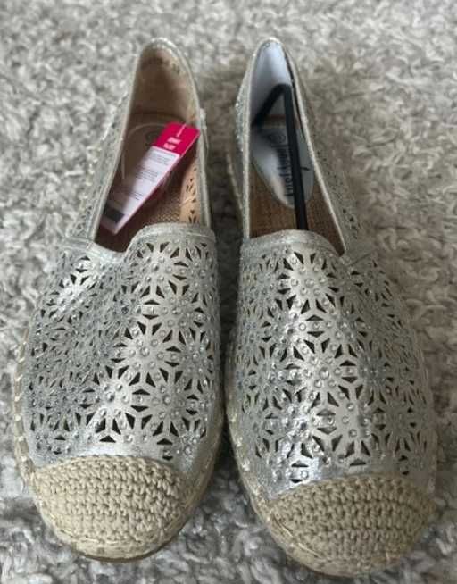 Espadryle srebrne