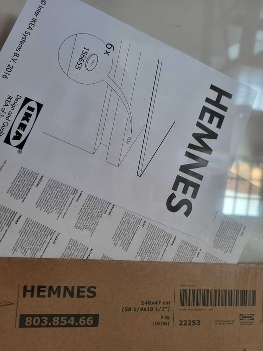 Szklany blat Hemnes Ikea - 148 x 47 cm