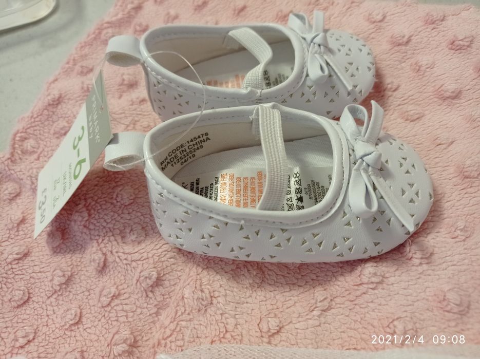 Zestaw na chrzest, sukienka, buciki, opaska i spinki