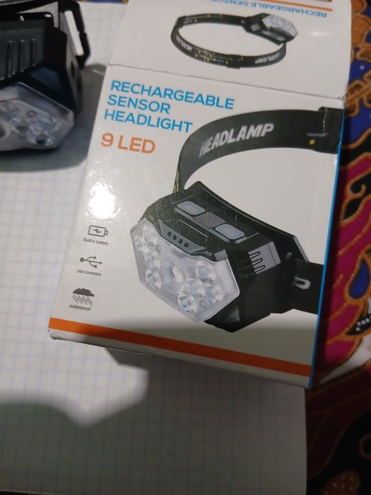 Налобний ліхтар-акумулятирний 9 LED для рибалки