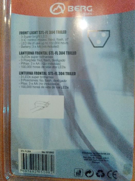 Lanterna frontal 3 leds