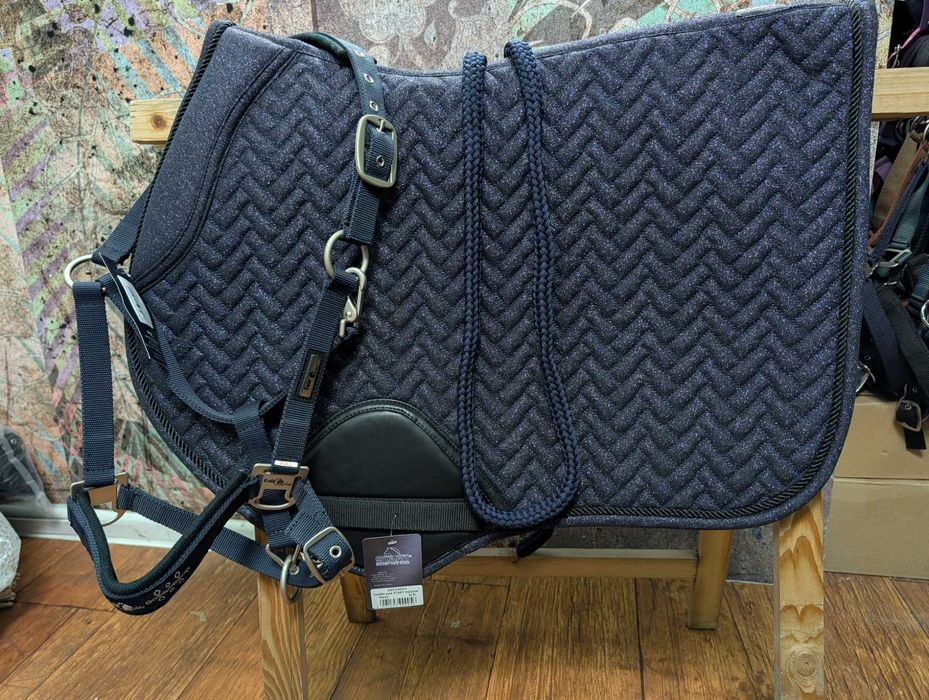 Czaprak brokatowy dla konia kantar i uwiąz Full