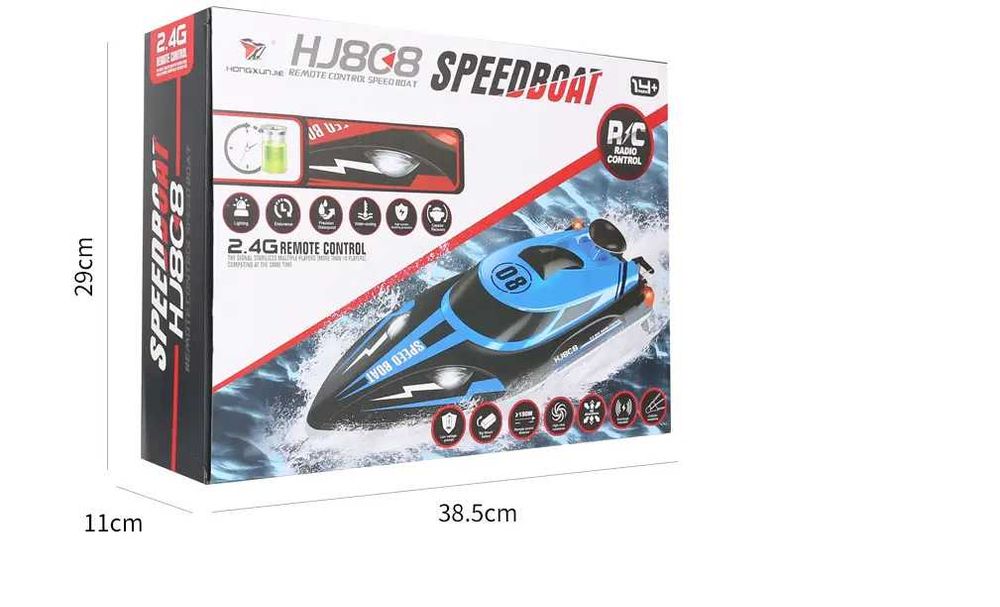 Катер HJ808 25 км/ч 150 м 1100mAh 36см кораблик на пульту