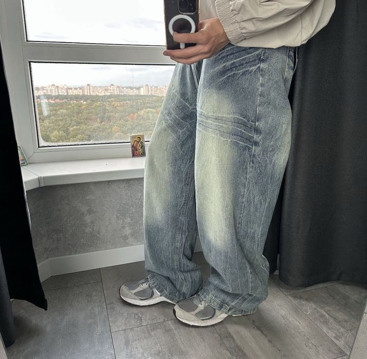 Baggy opium дуже широкі сині джинси blue washed jeans racer jaded sk8